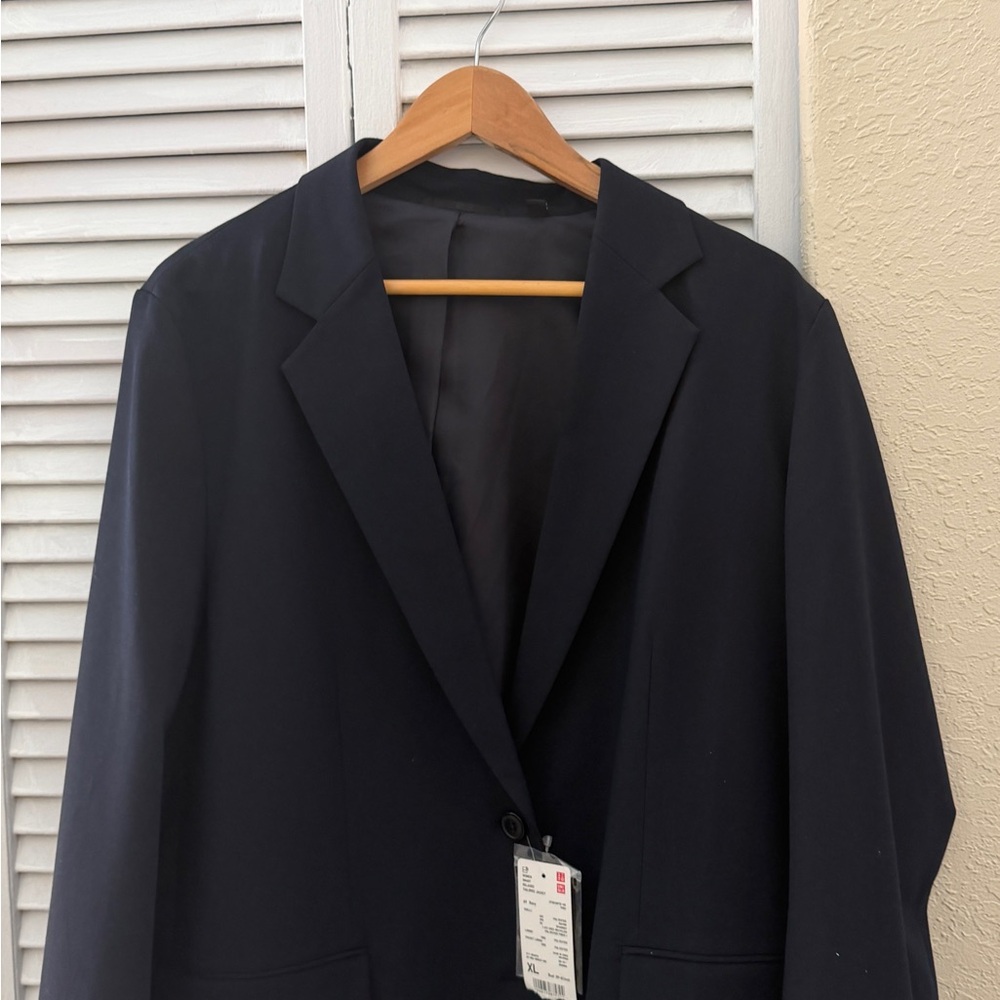 Uniqlo Classic oversized Navy Blazer - smart Relax Tailored Jacket NWT - Picture 2 of 4